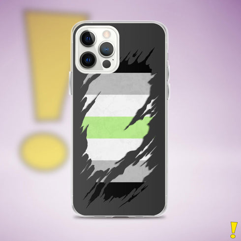 Agender Pride Flag Ripped Reveal Clear Case for iPhone®