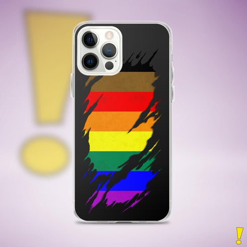 LGBTQ Philly Pride Flag Ripped Reveal Clear Case for iPhone®