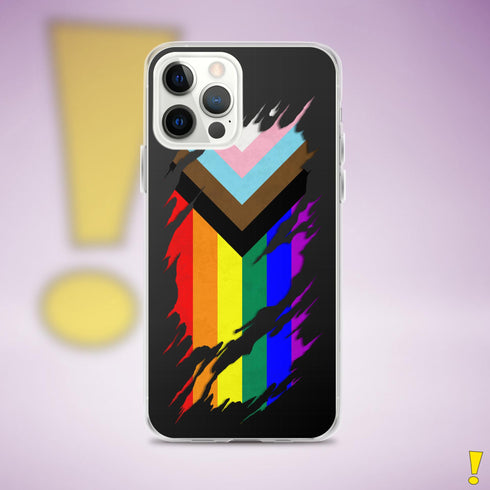 LGBTQ Progress Pride Flag Ripped Reveal Clear Case for iPhone®