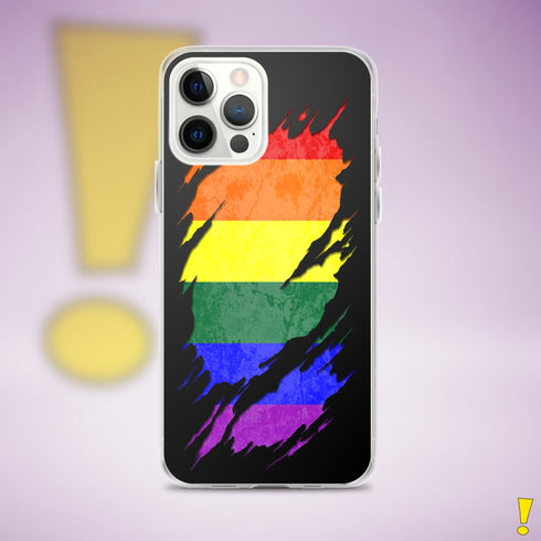 LGBTQ Rainbow Pride Flag Ripped Reveal Clear Case for iPhone®