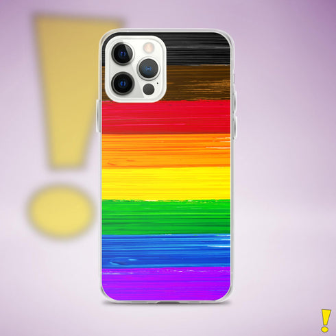 LGBTQ Philly Pride Flag Paint Strokes Clear Case for iPhone®