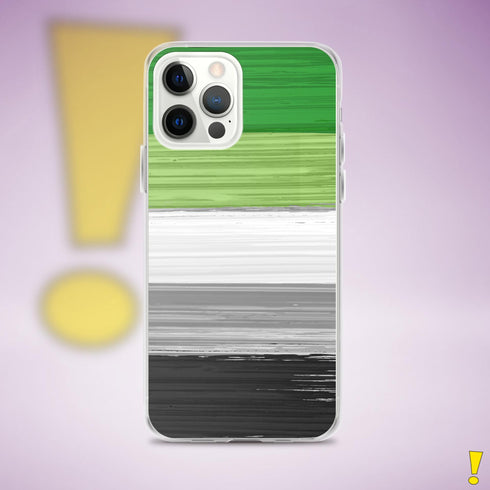Aromantic Pride Flag Brush Strokes Clear Case for iPhone®