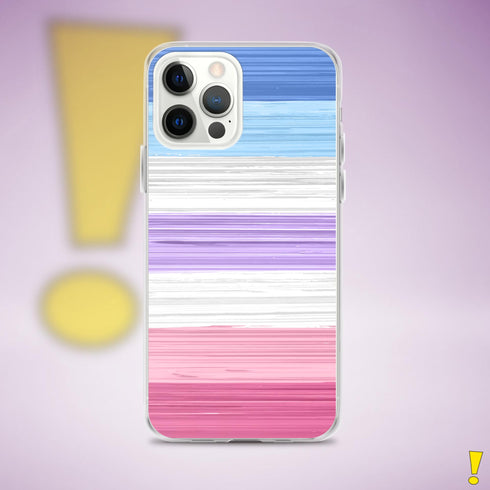 Bigender Pride Flag Brush Strokes Clear Case for iPhone®