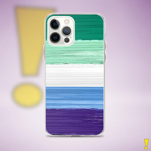 Gay Male Pride Flag Brush Strokes Clear Case for iPhone®