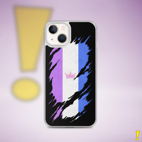 Drag Pride Flag Ripped Reveal Clear Case for iPhone®