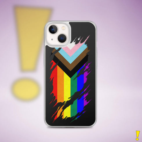 LGBTQ Progress Pride Flag Ripped Reveal Clear Case for iPhone®