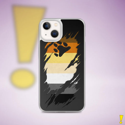 Bear Pride Flag Ripped Reveal Clear Case for iPhone®