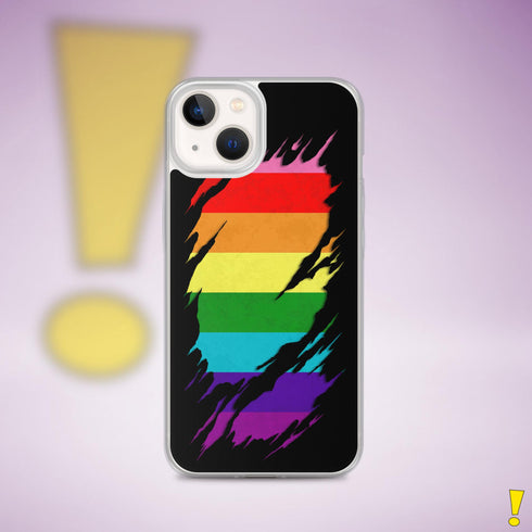Original LGBTQ Pride Flag Ripped Reveal Clear Case for iPhone®