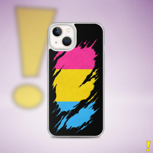 Pansexual Pride Flag Ripped Reveal Clear Case for iPhone®
