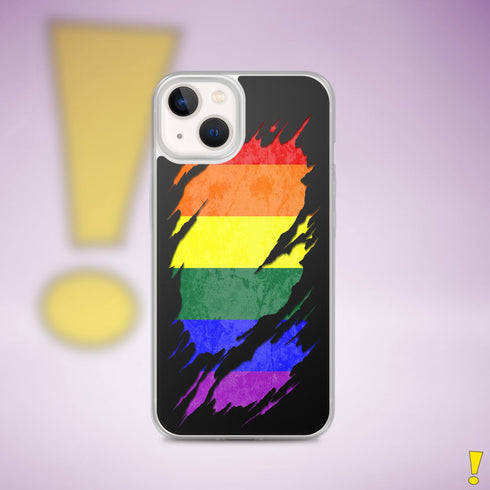 LGBTQ Rainbow Pride Flag Ripped Reveal Clear Case for iPhone®