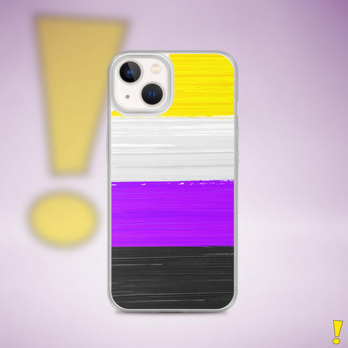 Nonbinary Pride Flag Paint Strokes Clear Case for iPhone®