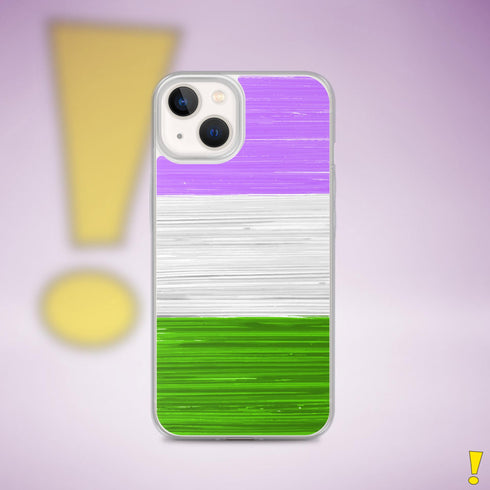 Genderqueer Pride Flag Paint Strokes Clear Case for iPhone®