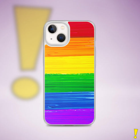 LGBTQ Rainbow Pride Flag Paint Strokes Clear Case for iPhone®