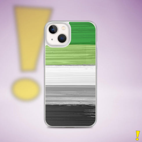 Aromantic Pride Flag Brush Strokes Clear Case for iPhone®