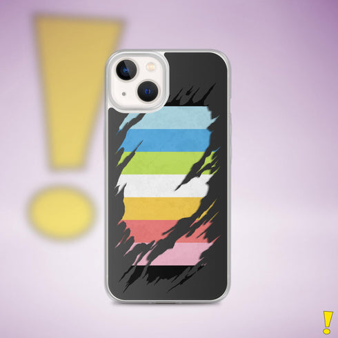 Queer Pride Flag Ripped Reveal Clear Case for iPhone®