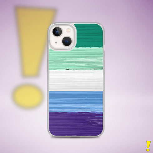 Gay Male Pride Flag Brush Strokes Clear Case for iPhone®