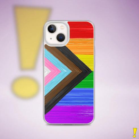 LGBTQ Progress Pride Flag Brush Strokes Clear Case for iPhone®