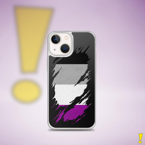 Asexual Pride Flag Ripped Reveal Clear Case for iPhone®