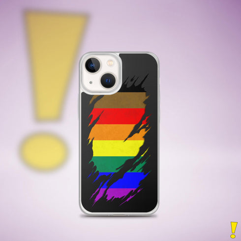 LGBTQ Philly Pride Flag Ripped Reveal Clear Case for iPhone®
