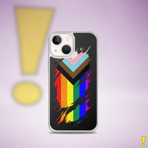 LGBTQ Progress Pride Flag Ripped Reveal Clear Case for iPhone®