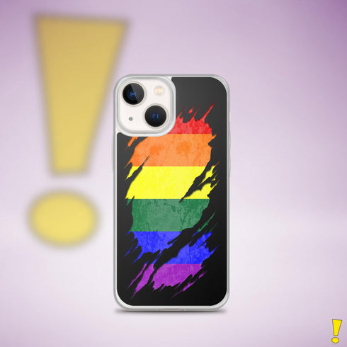 LGBTQ Rainbow Pride Flag Ripped Reveal Clear Case for iPhone®