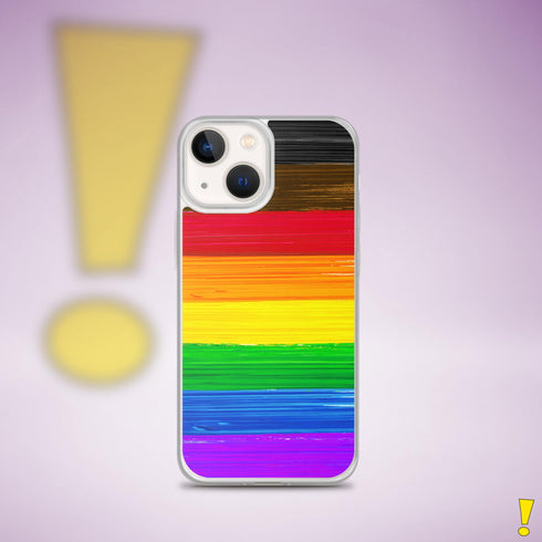 LGBTQ Philly Pride Flag Paint Strokes Clear Case for iPhone®