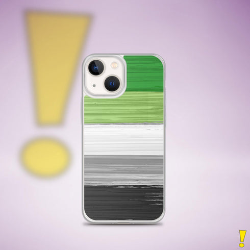 Aromantic Pride Flag Brush Strokes Clear Case for iPhone®