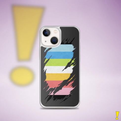 Queer Pride Flag Ripped Reveal Clear Case for iPhone®