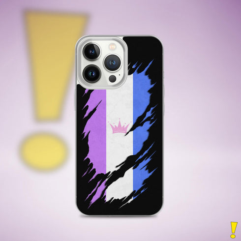 Drag Pride Flag Ripped Reveal Clear Case for iPhone®