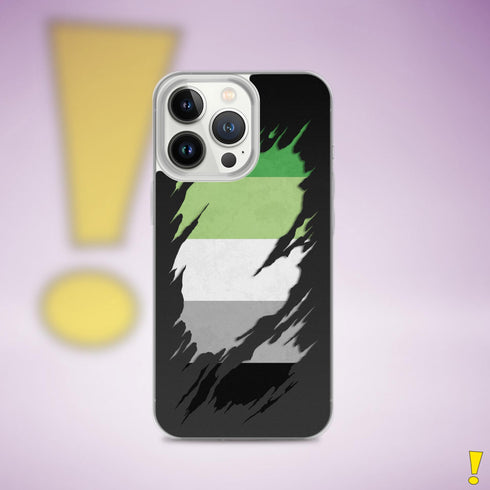 Aromantic Pride Flag Ripped Reveal Clear Case for iPhone®