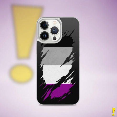 Asexual Pride Flag Ripped Reveal Clear Case for iPhone®