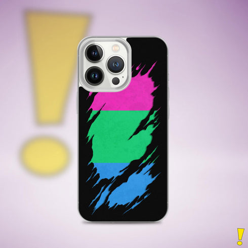 Polysexual Pride Flag Ripped Reveal Clear Case for iPhone®