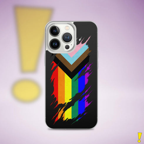 LGBTQ Progress Pride Flag Ripped Reveal Clear Case for iPhone®