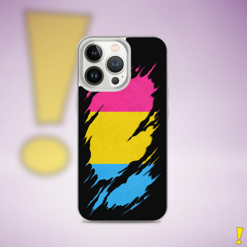Pansexual Pride Flag Ripped Reveal Clear Case for iPhone®