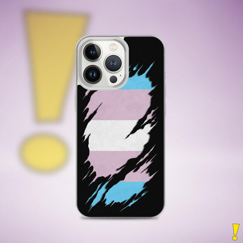 Transgender Pride Flag Ripped Reveal Clear Case for iPhone®