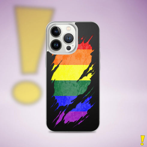 LGBTQ Rainbow Pride Flag Ripped Reveal Clear Case for iPhone®