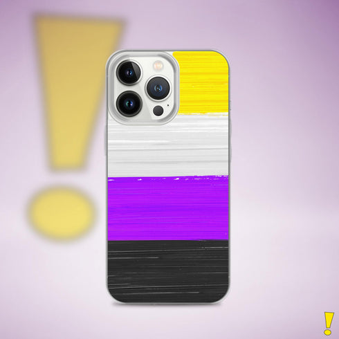 Nonbinary Pride Flag Paint Strokes Clear Case for iPhone®