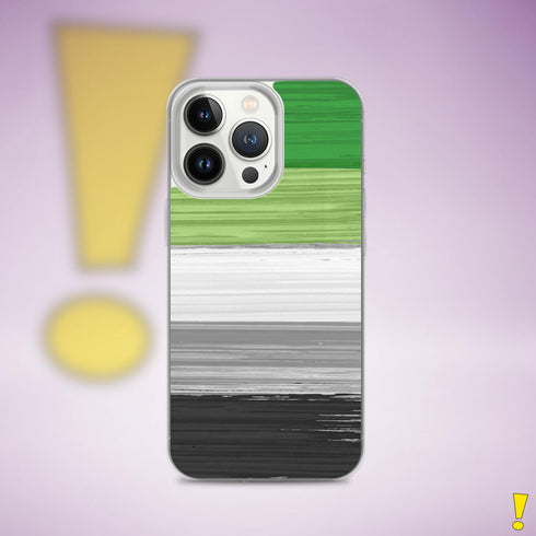 Aromantic Pride Flag Brush Strokes Clear Case for iPhone®