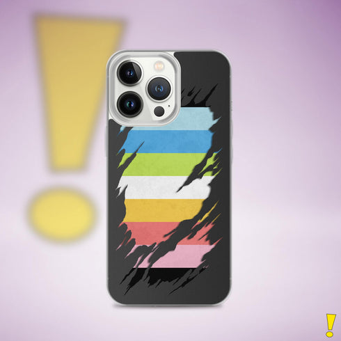 Queer Pride Flag Ripped Reveal Clear Case for iPhone®