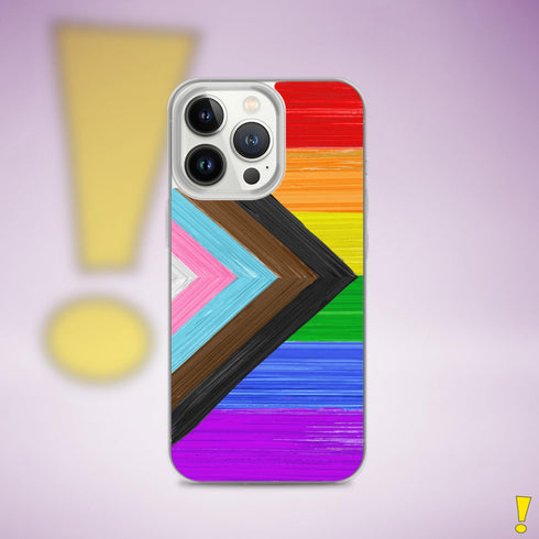 LGBTQ Progress Pride Flag Brush Strokes Clear Case for iPhone®