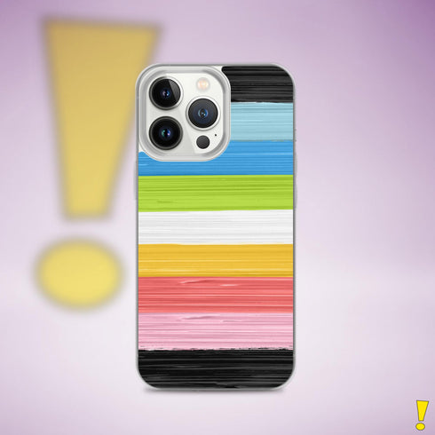 Queer Pride Flag Brush Strokes Clear Case for iPhone®