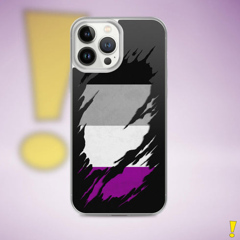 Asexual Pride Flag Ripped Reveal Clear Case for iPhone®