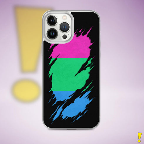 Polysexual Pride Flag Ripped Reveal Clear Case for iPhone®