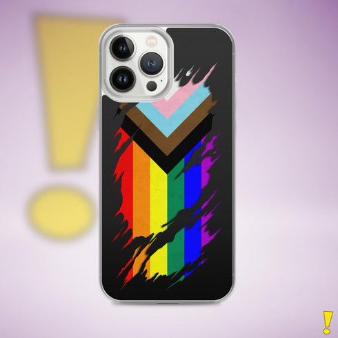 LGBTQ Progress Pride Flag Ripped Reveal Clear Case for iPhone®