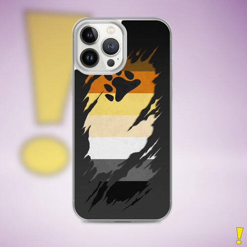 Bear Pride Flag Ripped Reveal Clear Case for iPhone®