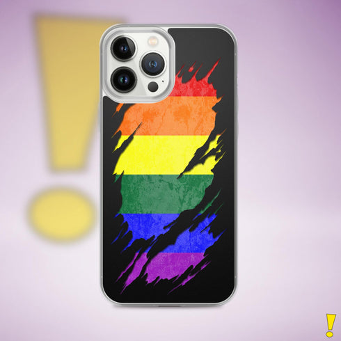 LGBTQ Rainbow Pride Flag Ripped Reveal Clear Case for iPhone®