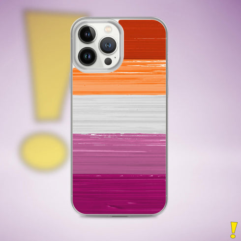 Lesbian Pride Flag Paint Strokes Clear Case for iPhone®