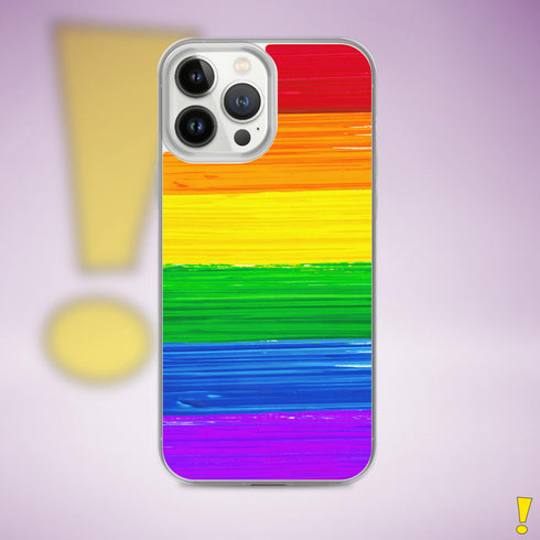 LGBTQ Rainbow Pride Flag Paint Strokes Clear Case for iPhone®