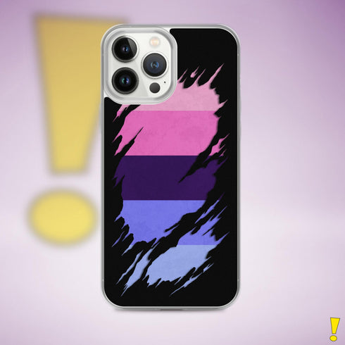 Omnisexual Pride Flag Ripped Reveal Clear Case for iPhone®