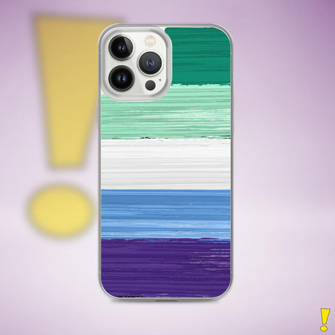 Gay Male Pride Flag Brush Strokes Clear Case for iPhone®